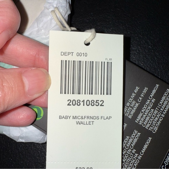 Loungefly Snap Wallet BABY MICKEY & FRIENDS Christmas Tree Green Minnie NWT - Picture 4 of 7